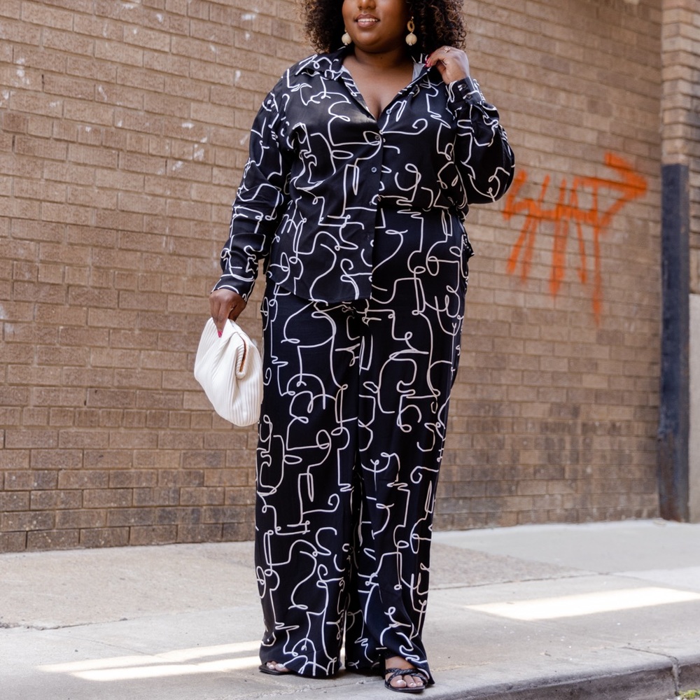 Plus Size Abstract Two Piece Set - Eloquii